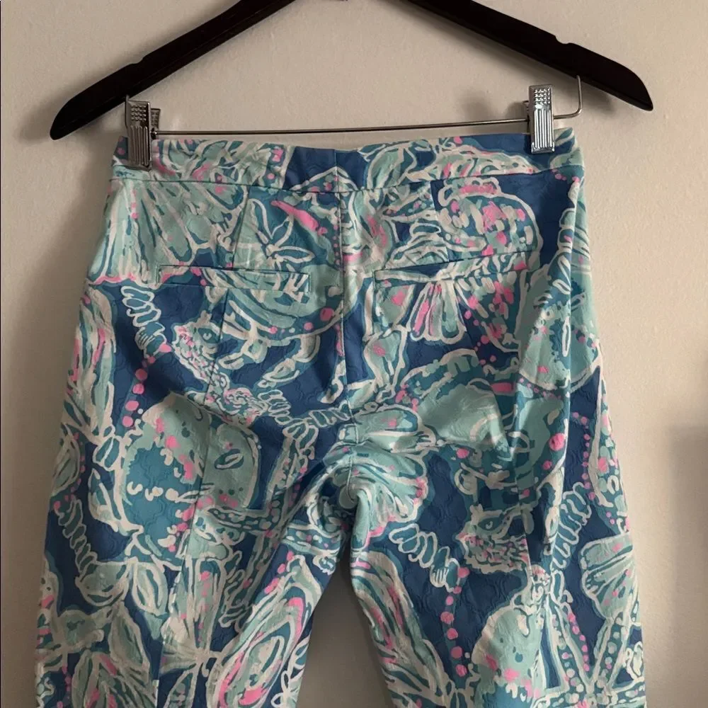 Lilly Pulitzer Bundled of 2 Pink and Green Floral Pants EUC